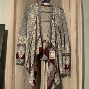 Aztec drapery front cardigan